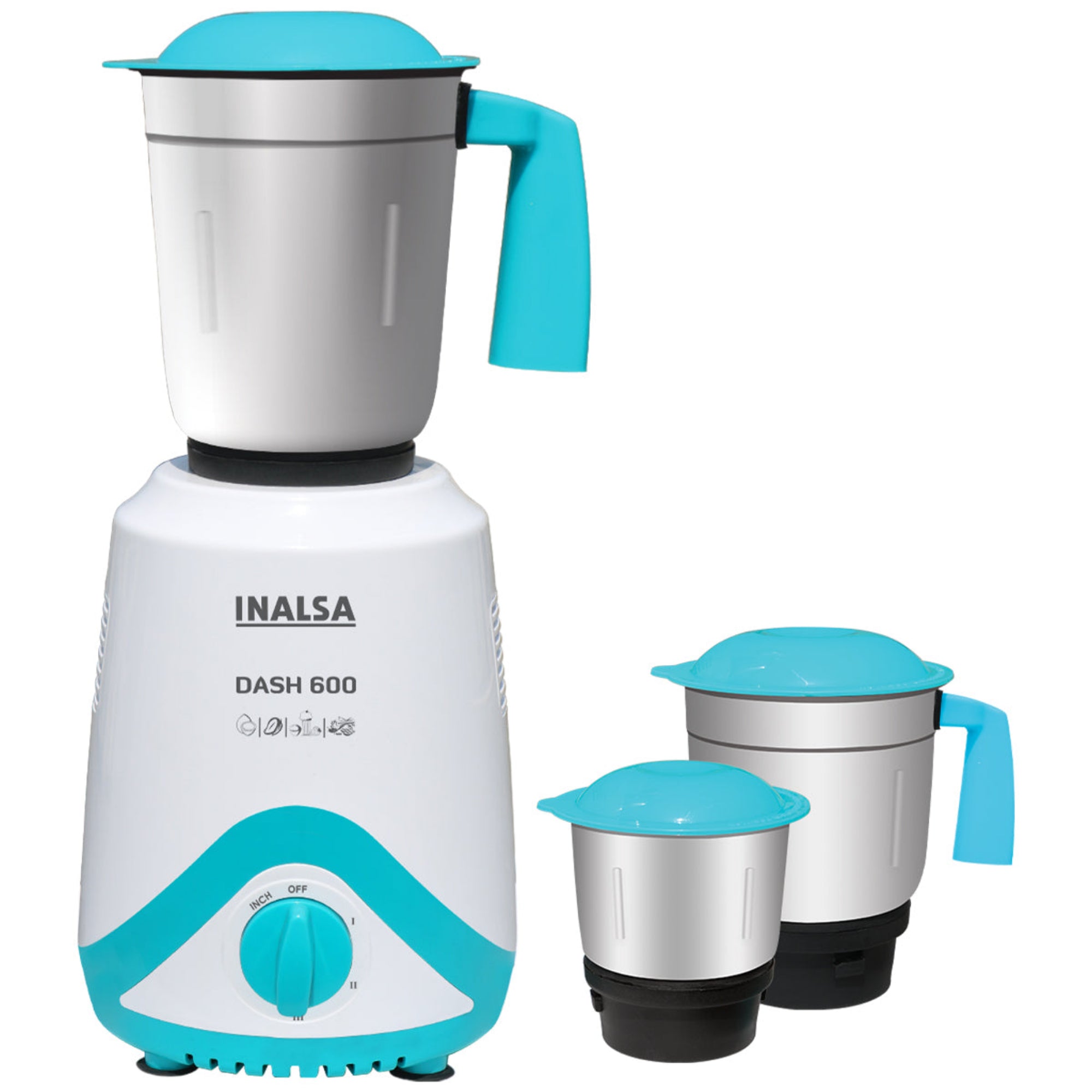 Inalsa Dash 600W Mixer Grinder with 3 Jars