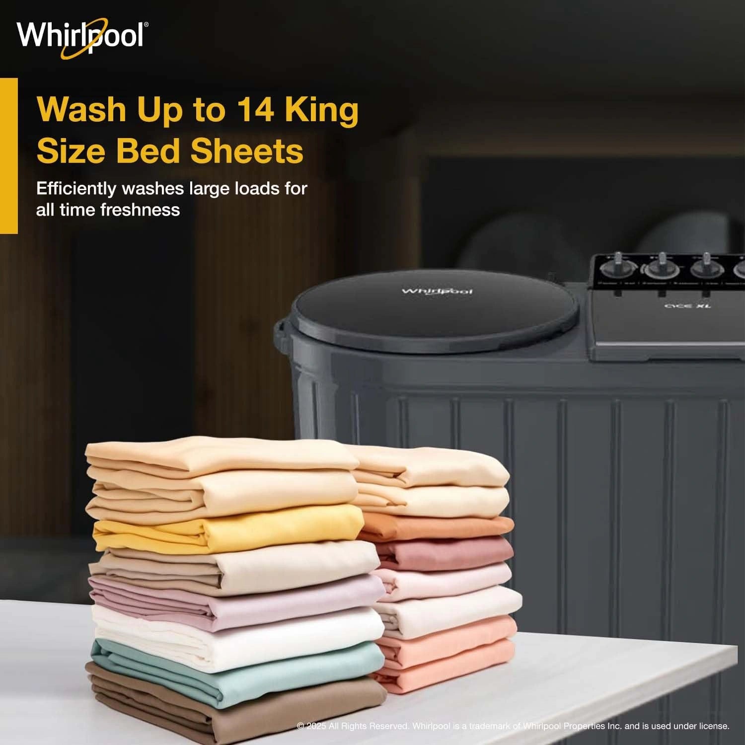 Whirlpool 11kg Refrigerator Tub and Dynamix Detergent Dispenser with 5 Years Product Warranty for kanha electonics