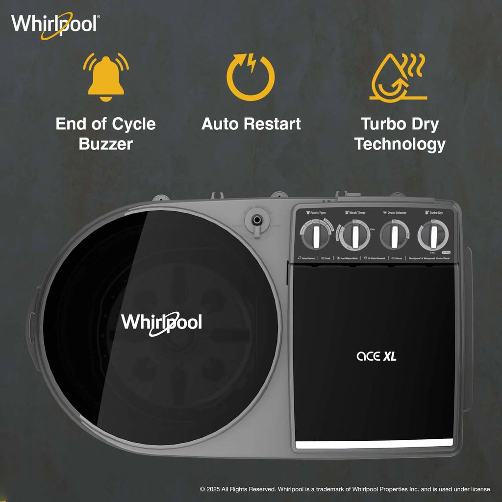Whirlpool 11kg Refrigerator Tub and Dynamix Detergent Dispenser with 5 Years Product Warranty