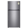 lg 592 litre double door refrigerator shiny steel front view