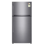 lg 592 litre double door refrigerator shiny steel front view