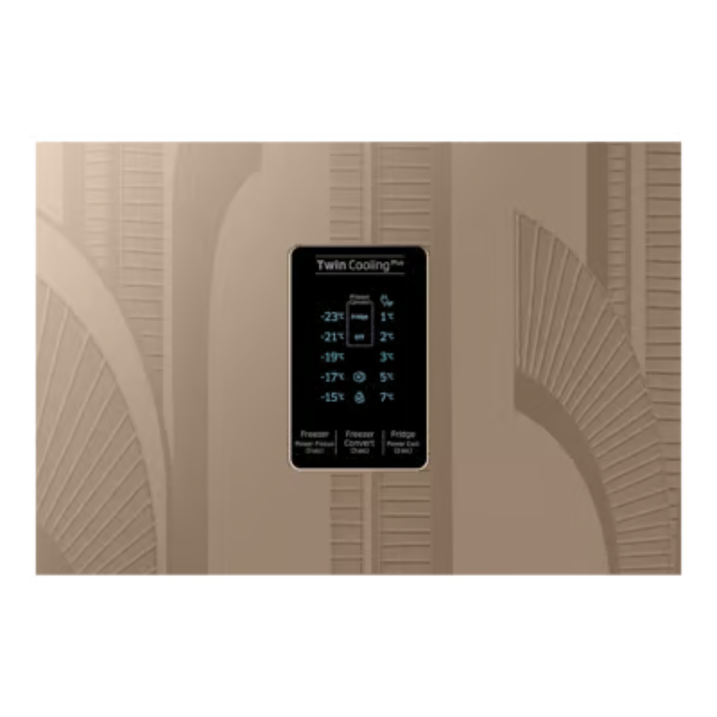 Samsung 301 Litres 2 Star Convertible 5-in-1 Frost Free Double Door Refrigerator (RT34C4522YB/HL, Bronze Archi)