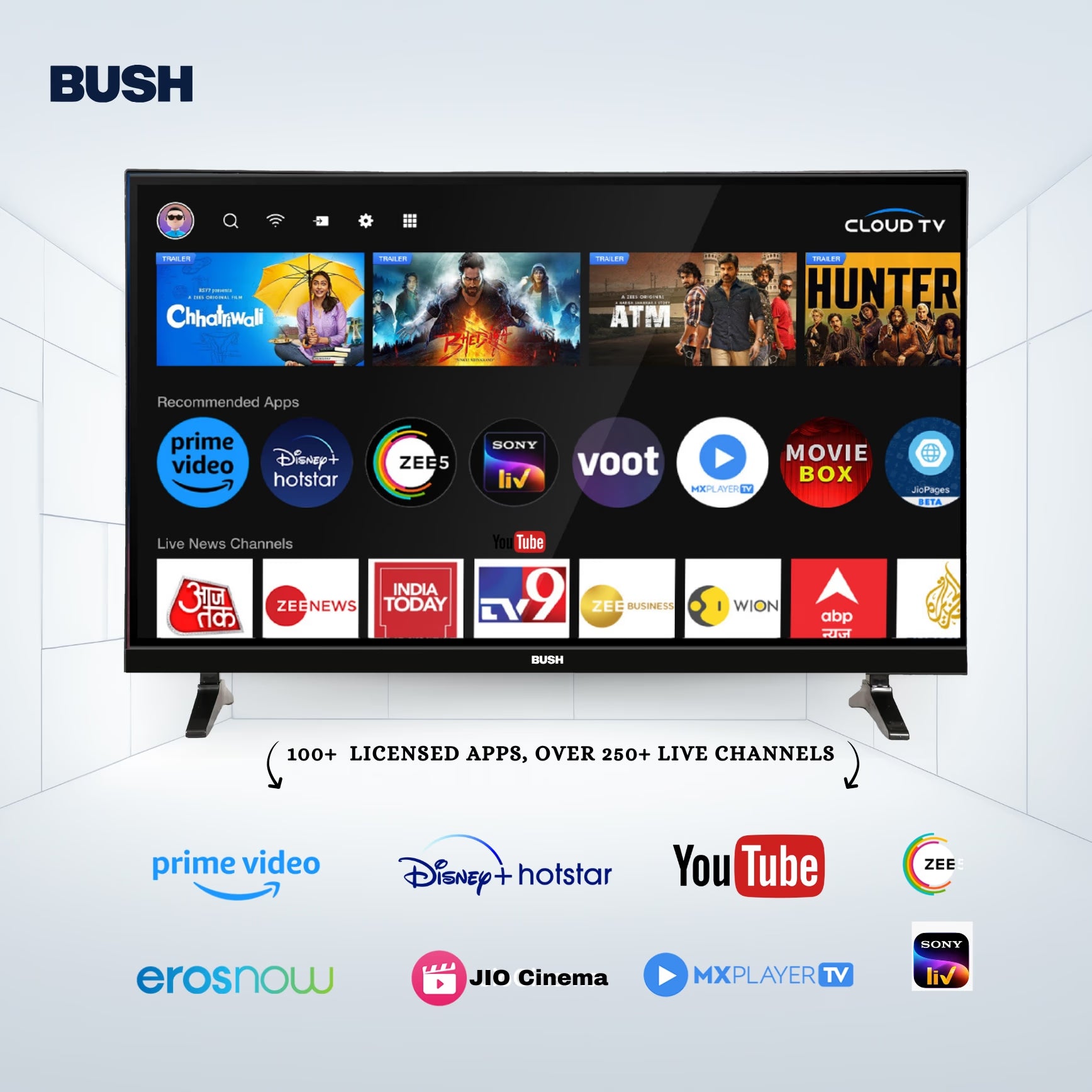 Bush 32 Inch HD Smart LED TV (80 cm) - JMK32 PRO