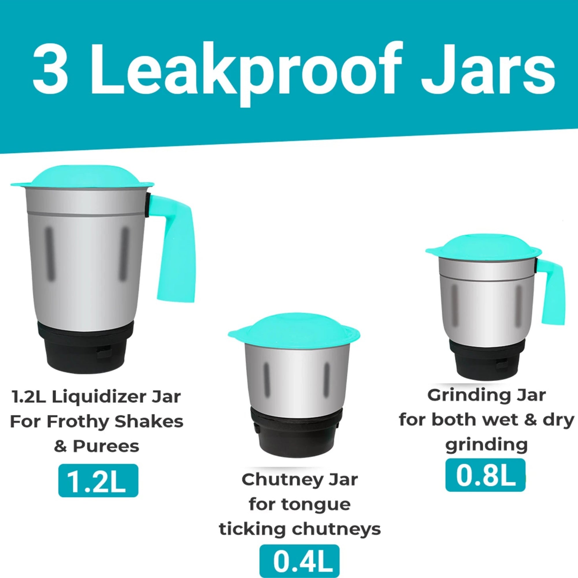 Inalsa Dash 600W Mixer Grinder with 3 Jars