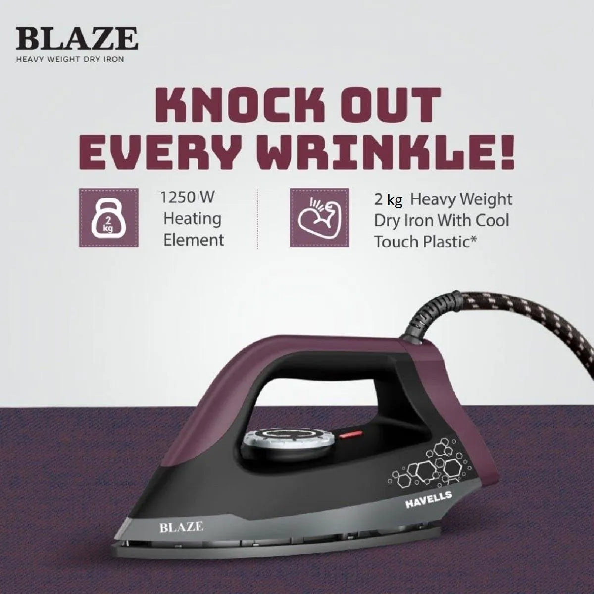 Havells Blaze Heavy Weight Dry Iron 1250W