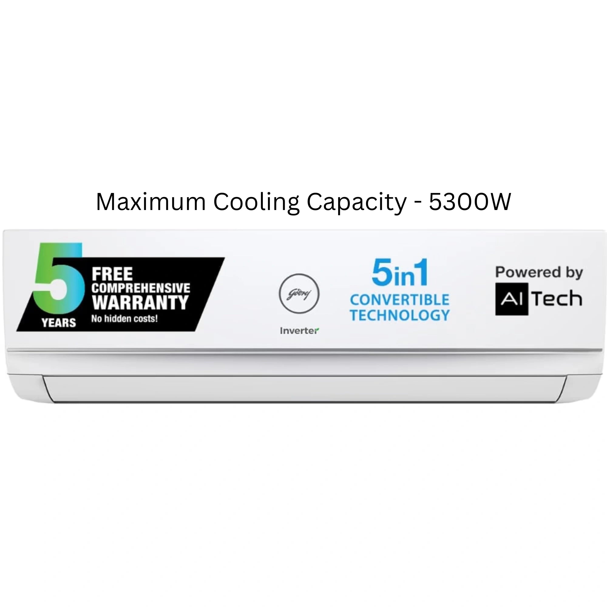 godrej 1.5 ton inverter split ac front view
