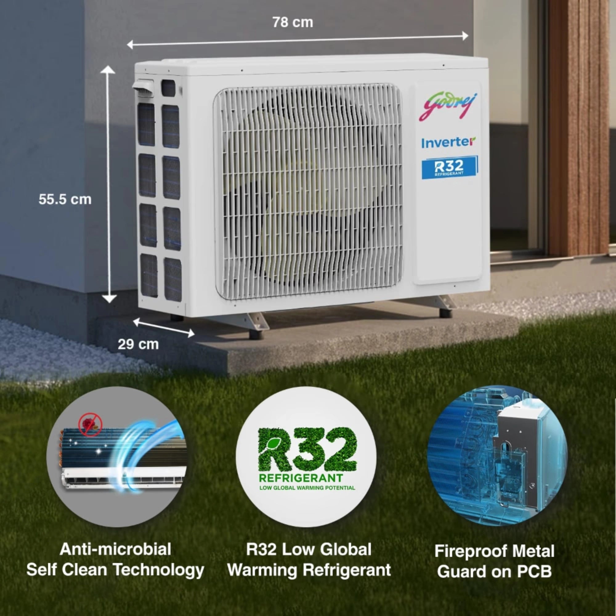 Godrej 1.5 Ton 3 Star Inverter Split AC SIC 18TTC3 WYA – 5-in-1 Convertible | 5300W Max Cooling | Copper