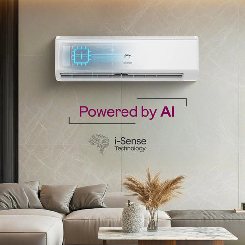 Godrej 1.5 Ton 3 Star, Hot & Cold 52°C to -7°C, 5 Years Comprehensive Warranty, AI Powered, 4 Way Air Swing, Self Clean Technology, Inverter Split AC