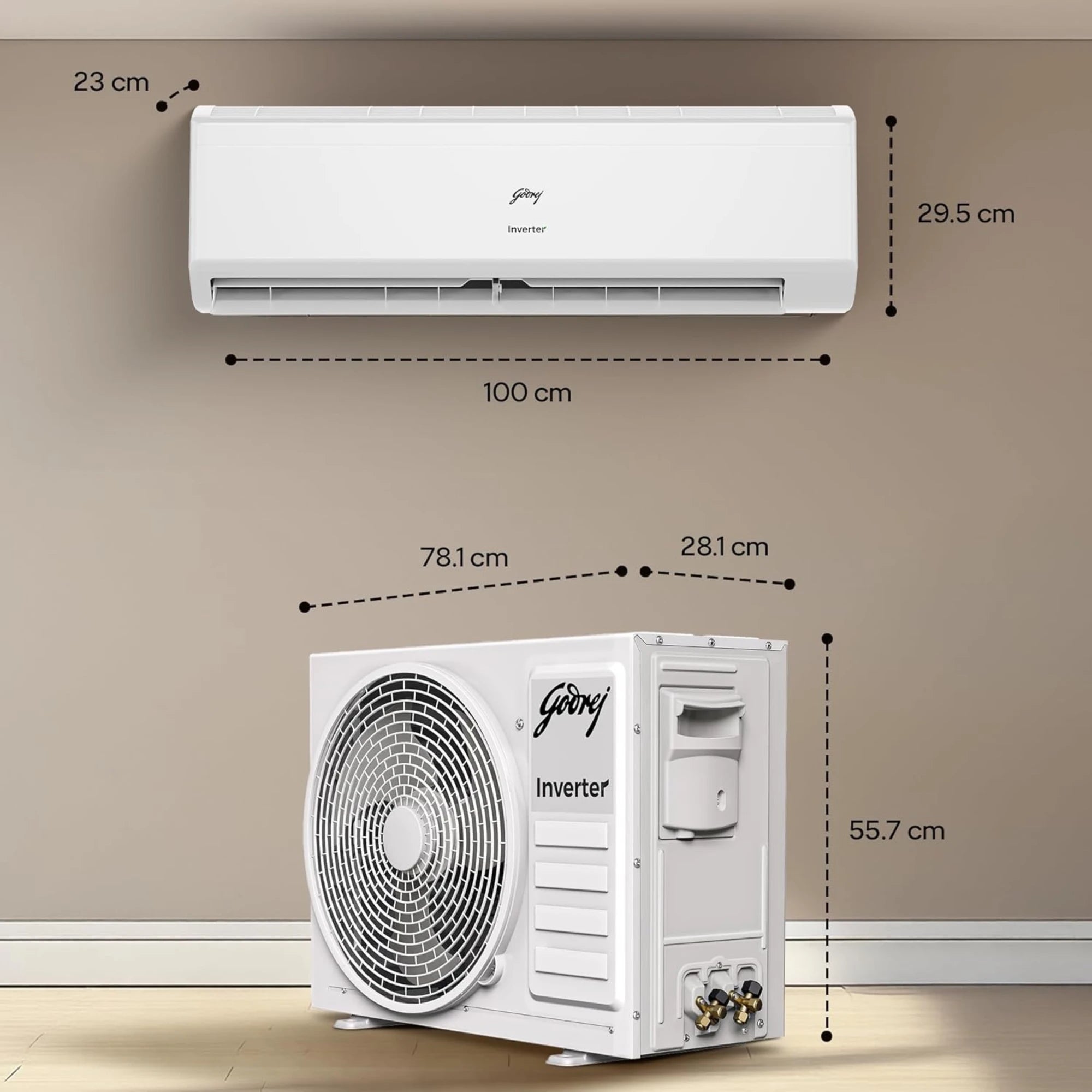 Godrej 1.5 Ton 3 Star, Hot & Cold 52°C to -7°C, 5 Years Comprehensive Warranty, AI Powered, 4 Way Air Swing, Self Clean Technology, Inverter Split AC