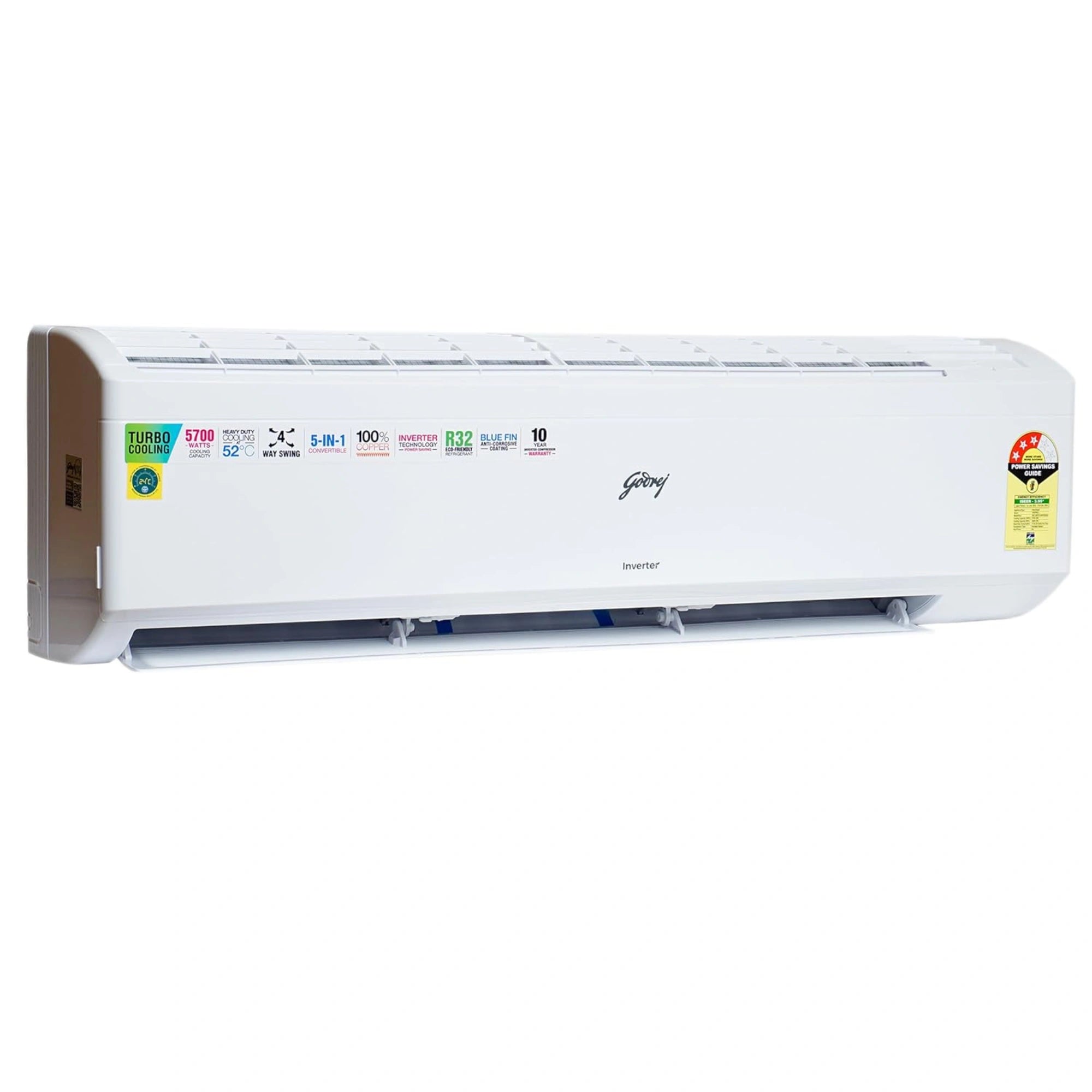 Godrej 1.7 Ton 3 Star, 5 Years Comprehensive Warranty, 5-In-1 Convertible Cooling, Inverter Split AC