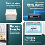 Haier 325 Litre 3 Star Bottom Mount Double Door Refrigerator HEB-333GB-P – 14-in-1 Convertible | Triple Inverter | Graphite Black