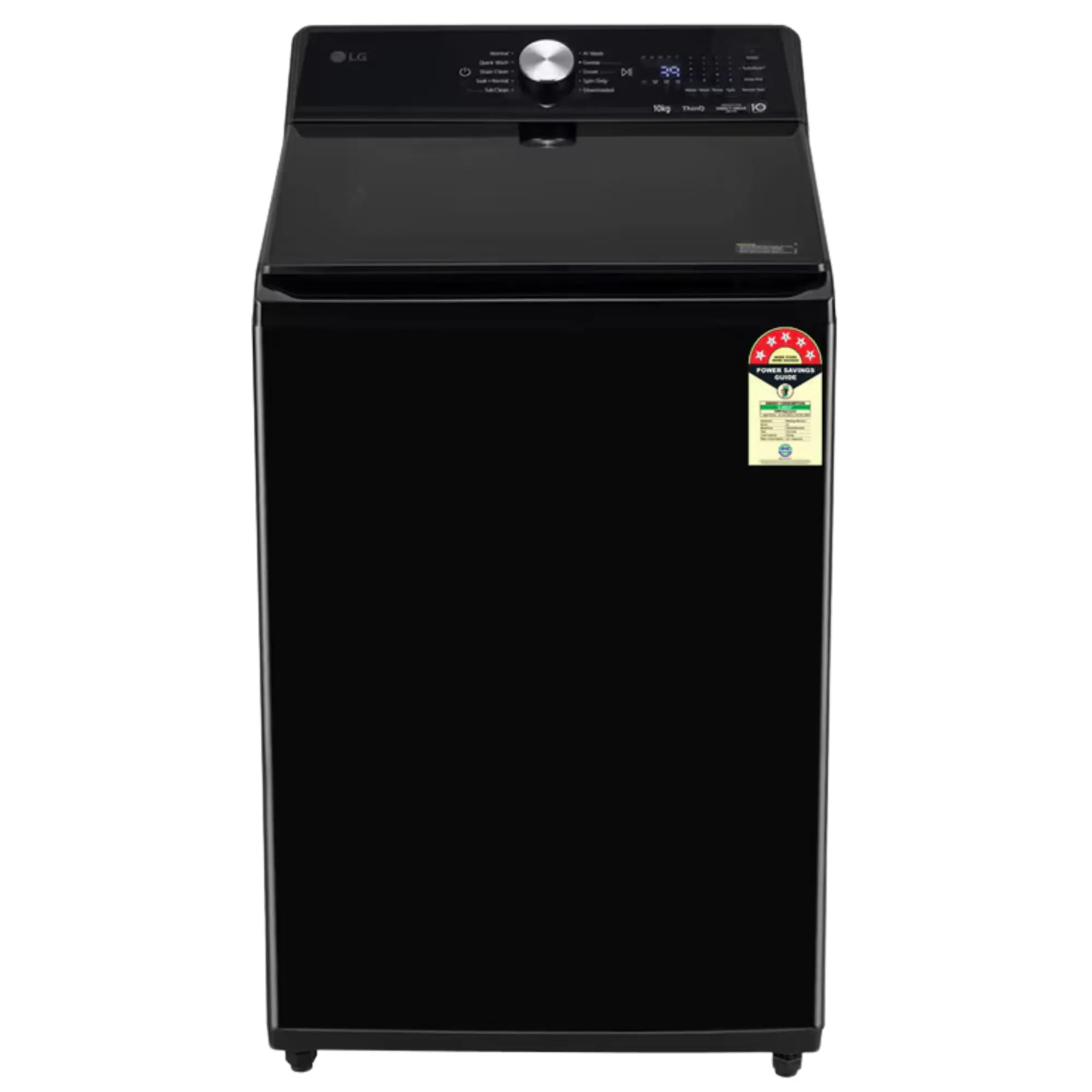 LG 10Kg Top Load Washing Machine, AI Direct Drive, In-Built Heater, Stain Clean, Onyx Black, 5 Star.