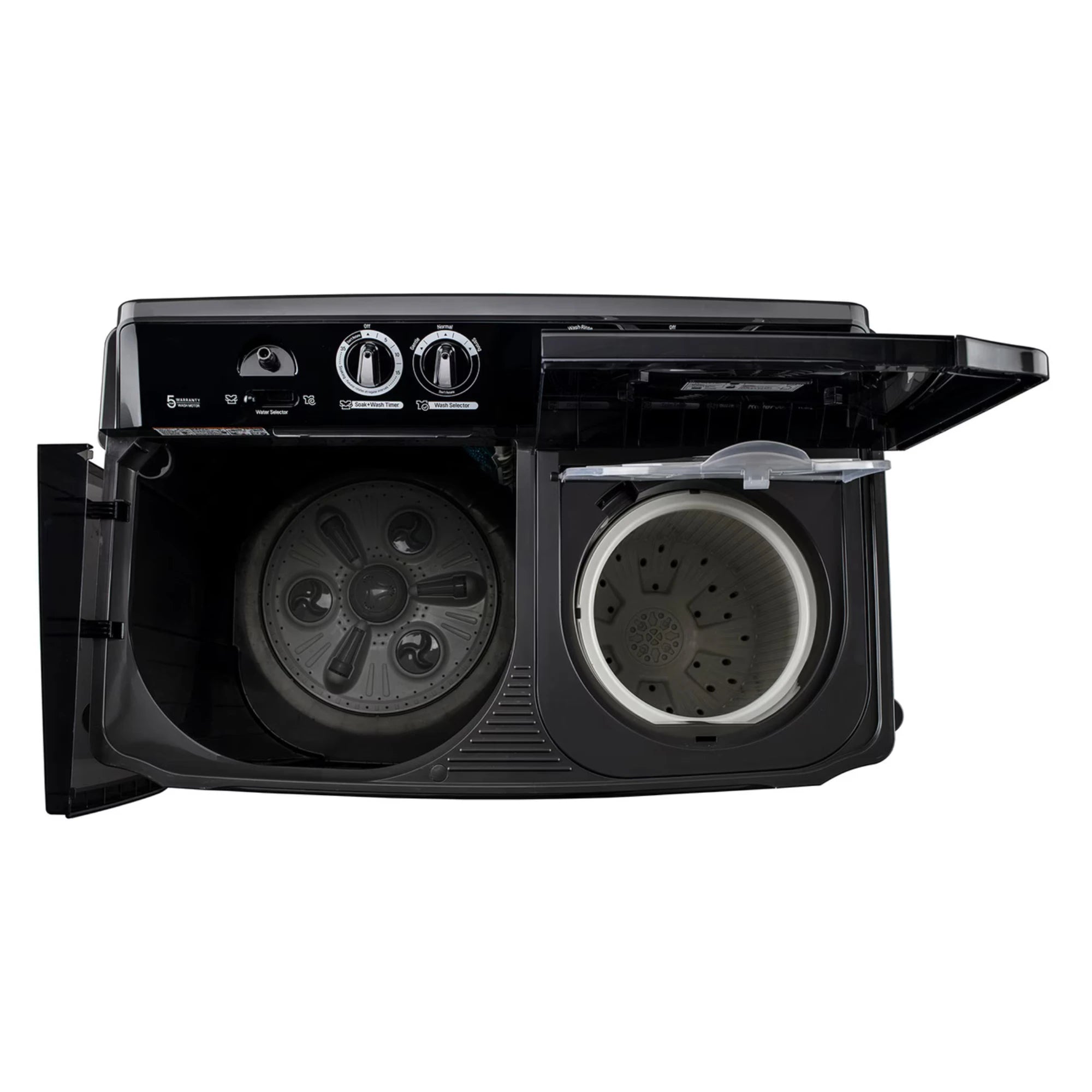 LG 11.5Kg Semi Automatic Washing Machine, Roller Jet Pulsator + Soak, Full Black, 5 Star