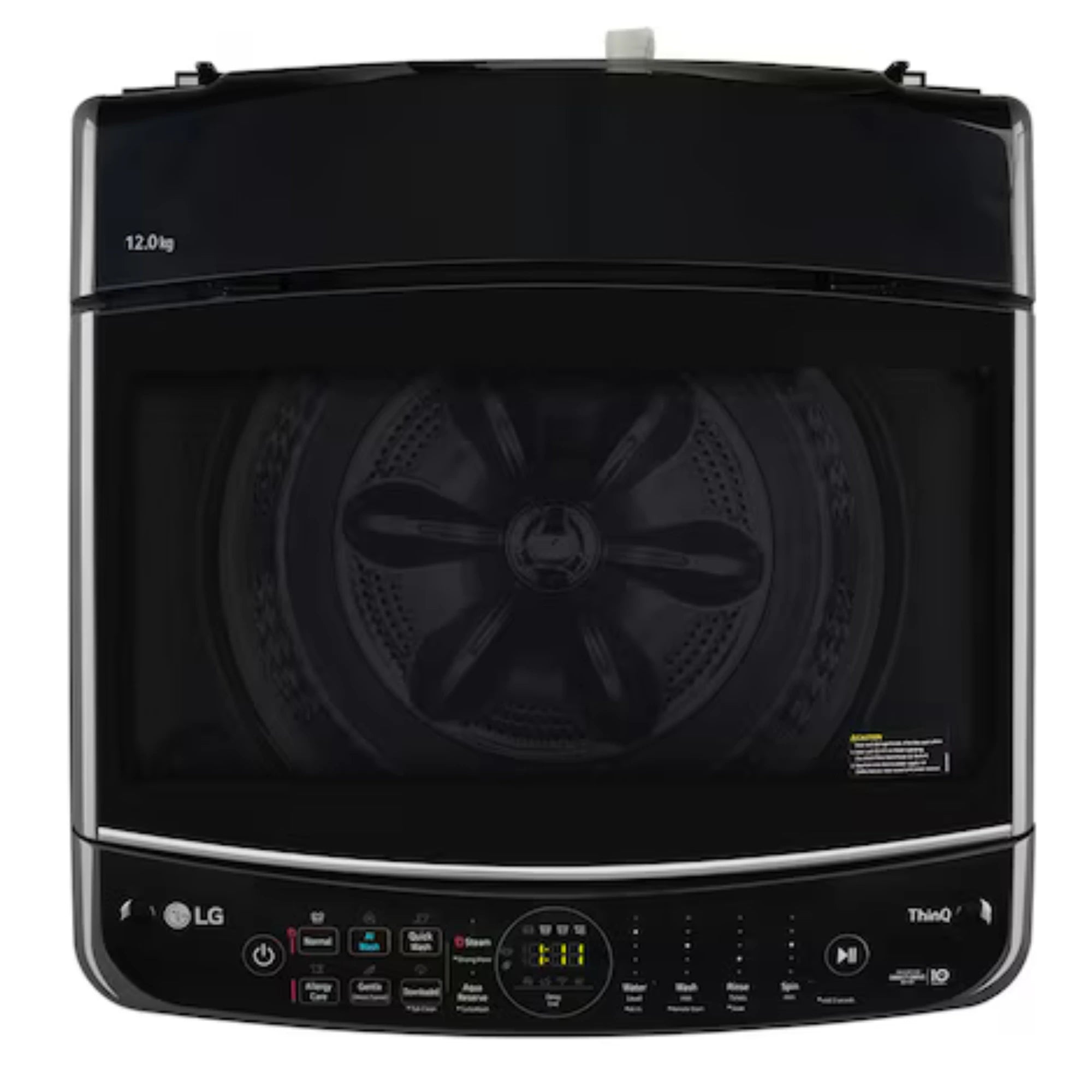 LG 12Kg Top Load Washing Machine, AI Direct Drive™, In-built Heater, Middle Black, 5 Star
