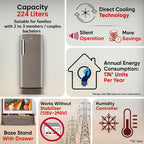 LG 224 Litre 3 Star Direct Cool Single Door Refrigerator GL-D241AFSD – Fast Ice Making | Base Drawer | Fawn Steel