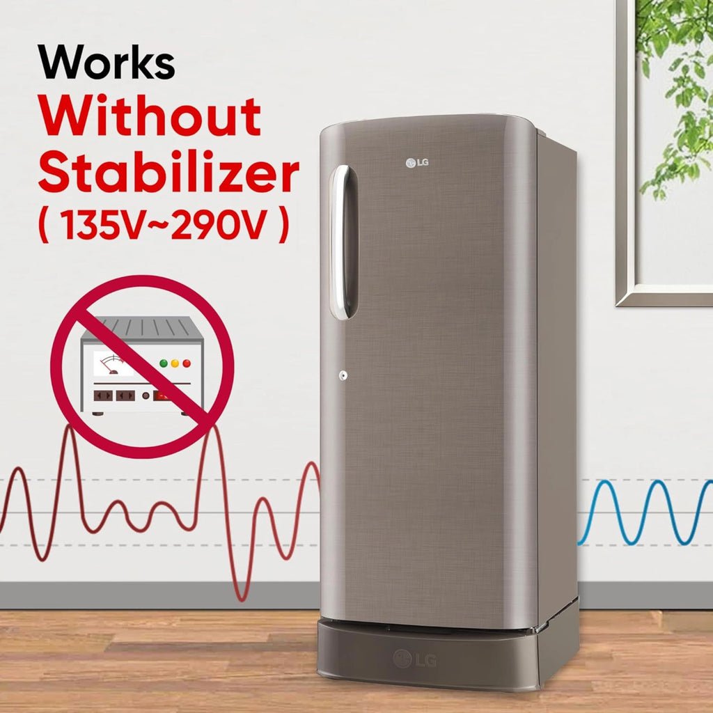 LG 224 Litre 3 Star Direct Cool Single Door Refrigerator GL-D241AFSD – Fast Ice Making | Base Drawer | Fawn Steel