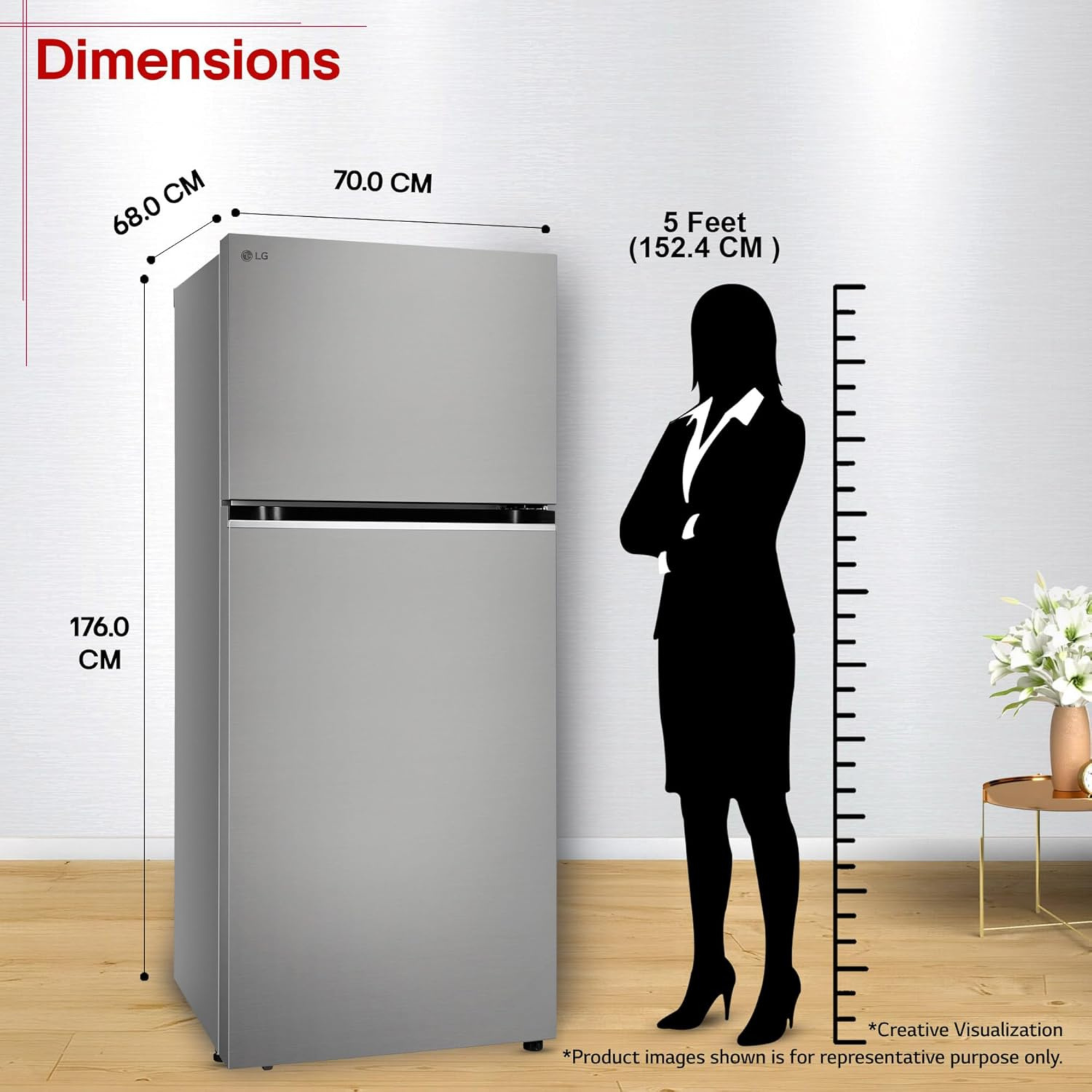 LG 380L 3-Star Convertible Double Door Refrigerator (GLT3836SNPZ)