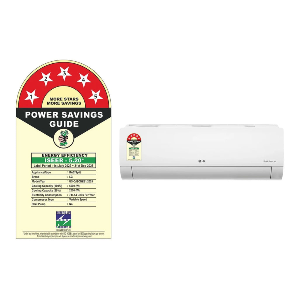 LG 5 Star (1.5) Split AC, AI Dual Inverter Compressor, Viraat Mode, 4-Way Swing