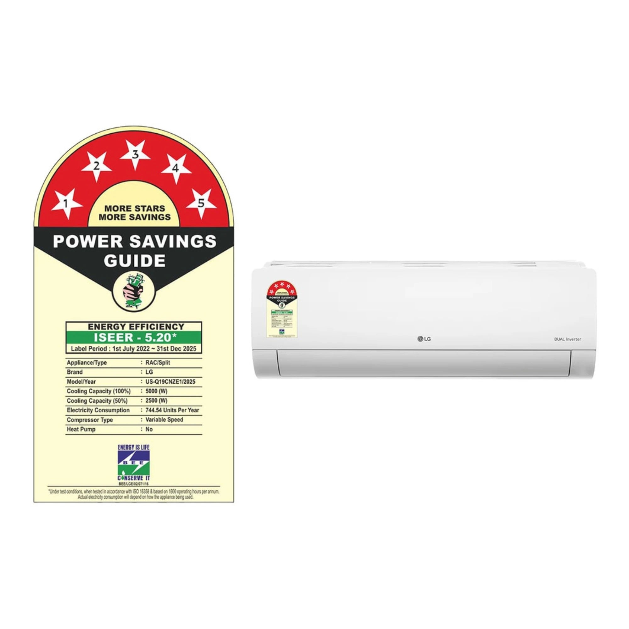 LG 5 Star (1.5) Split AC, AI Dual Inverter Compressor, Viraat Mode, 4-Way Swing