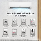 LG 5 Star (1.5) Split AC, AI Dual Inverter Compressor, Viraat Mode, 4-Way Swing