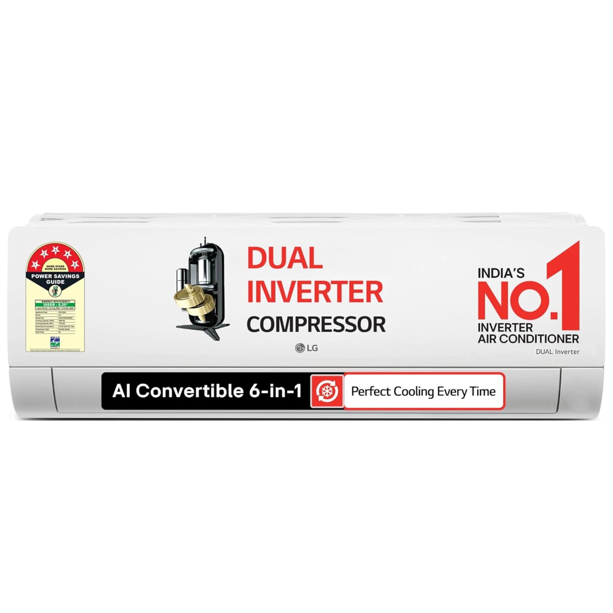 LG 5 Star (1.5) Split AC, AI Dual Inverter Compressor, Viraat Mode, 4-Way Swing