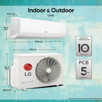 LG 3 Star (1.5) Split AC, Hot and Cold, Dual inverter Compressor, Super Convertible 5-in-1 Cooling, 5.2 kW, 2025 Model