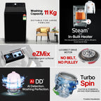 LG TX511SWO 11 Kg 5 Star fully automatic top load washing machine in Onyx Black