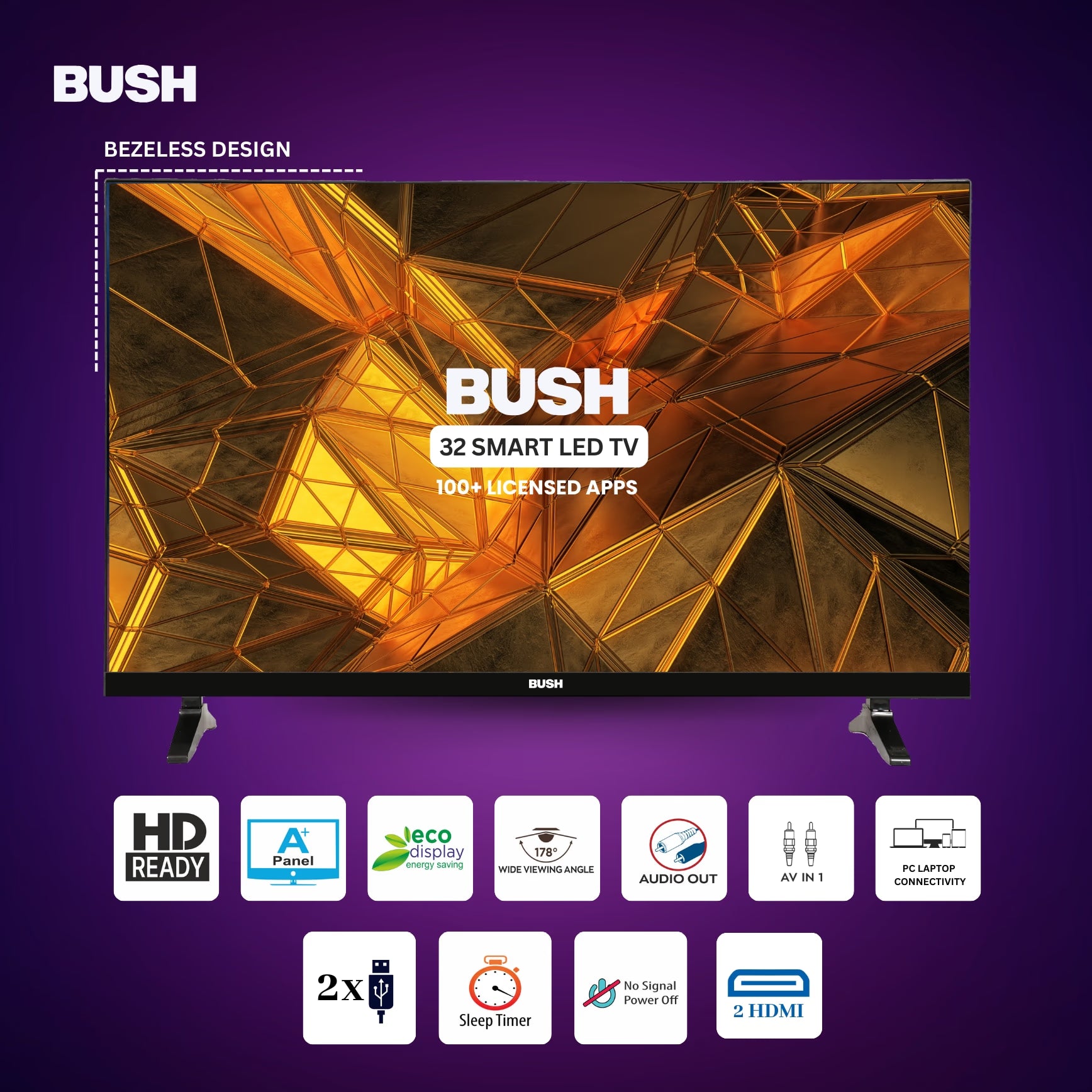 Bush 32 Inch HD Smart LED TV (80 cm) - JMK32 PRO