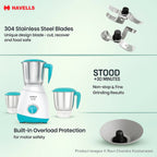 Havells Aspro Plus 500W Mixer Grinder with 3 Jars