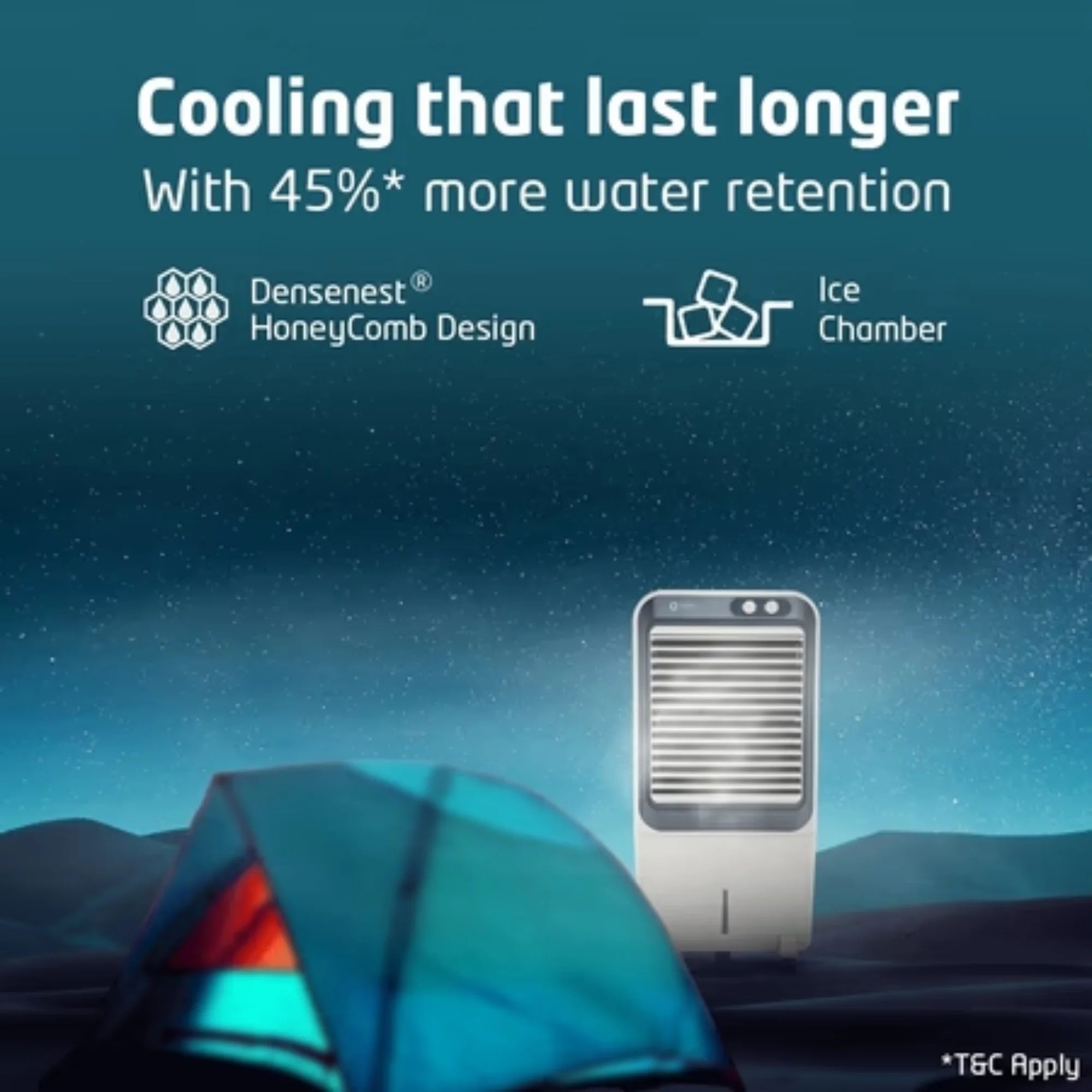 Orient Electric Knight 70 Litre Desert Air Cooler – Densenest Honeycomb Pads | Ice Chamber | Dust Filter