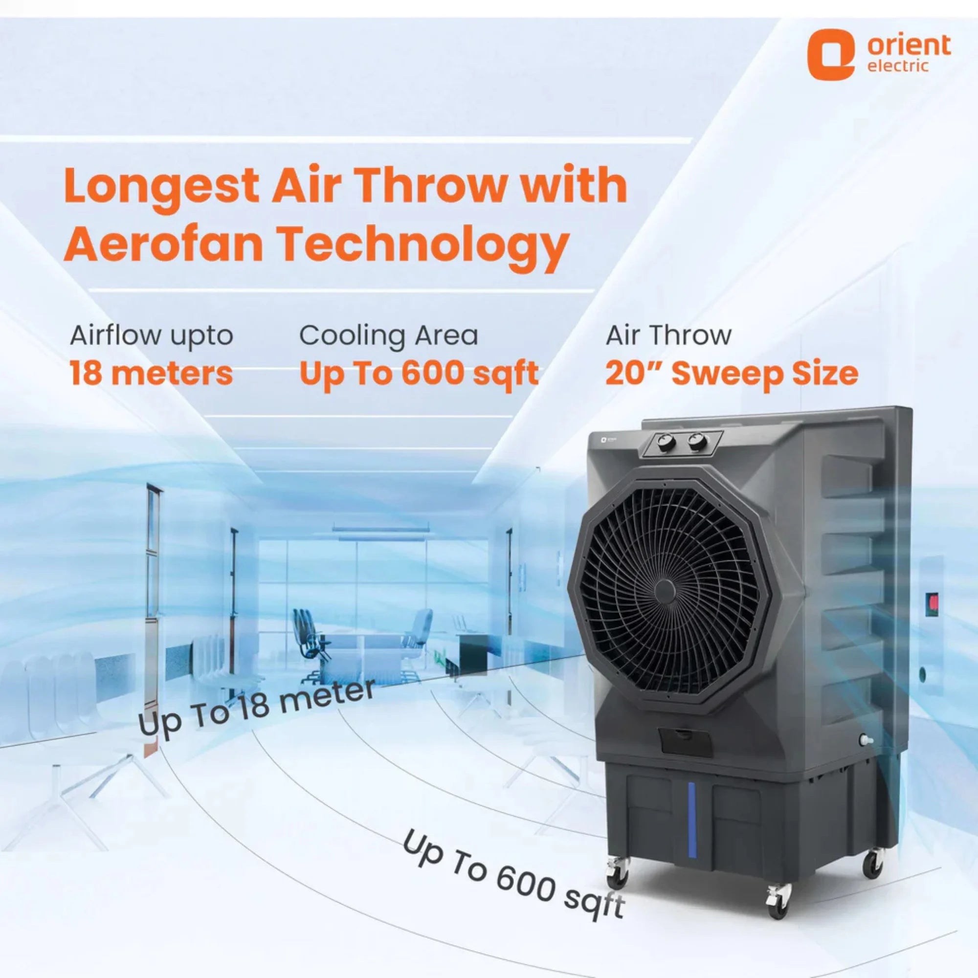 Orient Stark 110 Litre Industrial Air Cooler – Heavy Duty High Airflow Desert Cooler