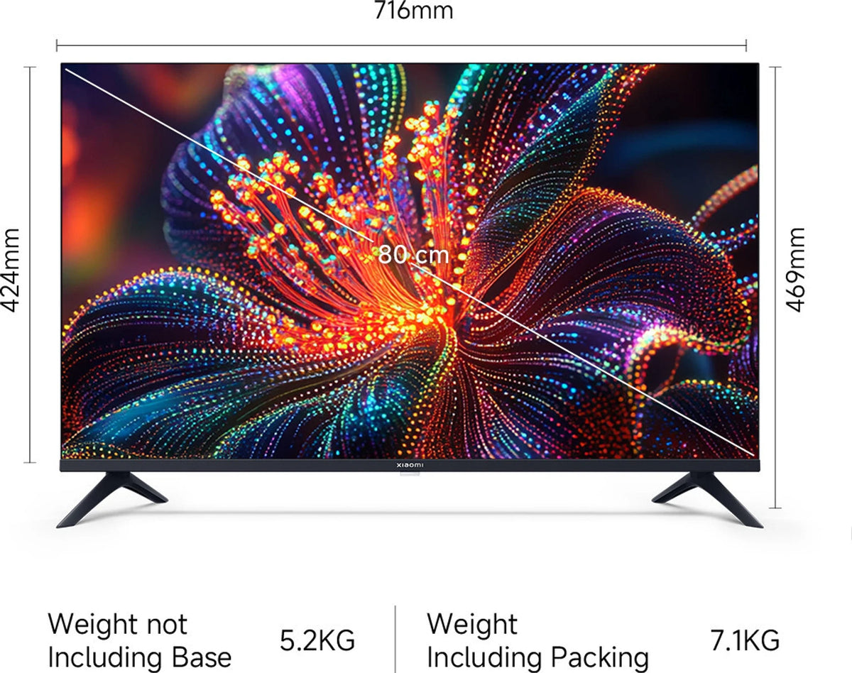 Xiaomi A Series 80cm (32 Inch) HD Google TV - Vivid Picture Engine, Dolby Audio, 8GB Storage, Xiaomi TV+, Google Voice Assistant, Miracast, L32MB-AIN