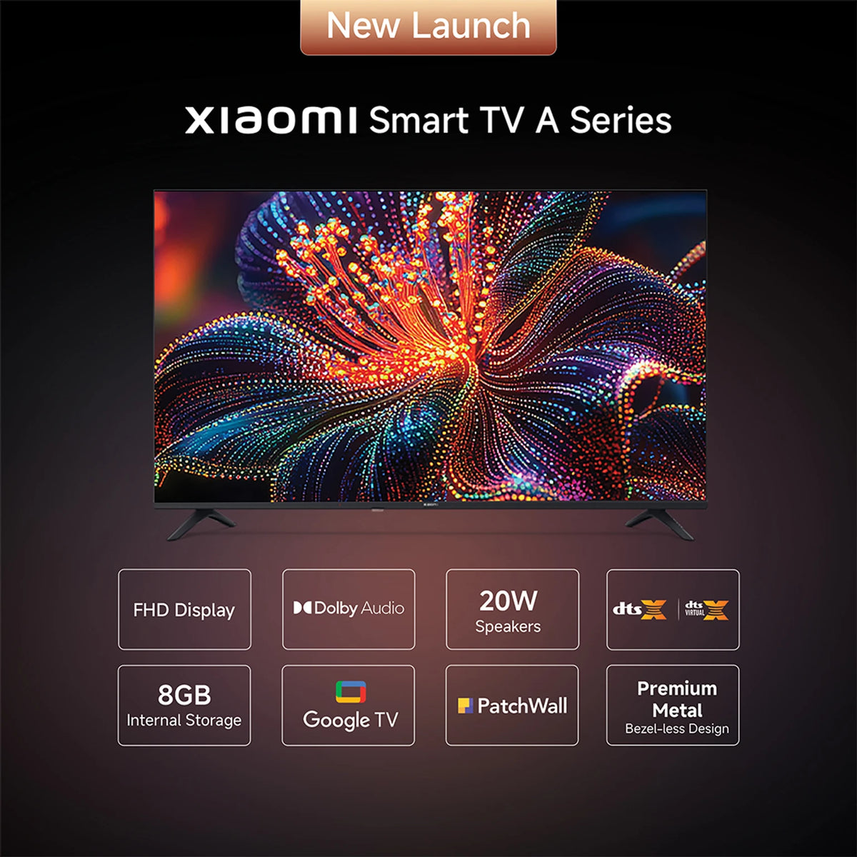 Xiaomi A Series 80cm (32 Inch) HD Google TV - Vivid Picture Engine, Dolby Audio, 8GB Storage, Xiaomi TV+, Google Voice Assistant, Miracast, L32MB-AIN