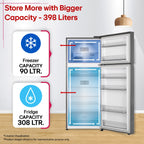 LG 398 L Frost Free Double Door 3 Star Convertible Refrigerator  with Smart Inverter, Wi-Fi Enabled, Multi Air Flow Cooling, Express Freeze, Convertible, diagnosis, Deodorizer & 2026 Model (Shiny Steel, GLT4036SNPZ)