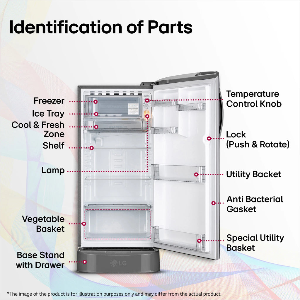 LG 185L 5-Star Smart Inverter Single Door Refrigerator (GL-D201APZU)