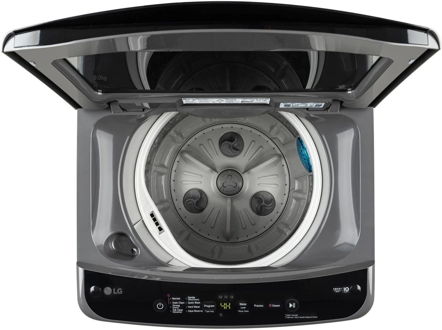 LG 9 kg Fully Automatic Top Load Washing Machine with In-built Heater (T90VBMB1S, Middle Black)