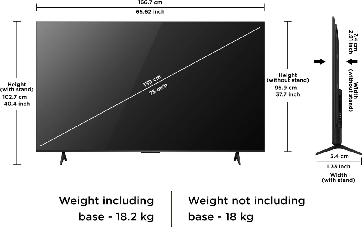 TCL T6D 189.31 cm (75 inch) QLED Ultra HD (4K) Smart Google TV 2026 Edition with HDR10+ Dolby Vision- Atmos 34W 120 Hz Game Accelerator (DLG) TCL AI Slim & Uni body Design (75T6D)