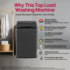 LG 9 kg Fully Automatic Top Load Washing Machine with In-built Heater (T90VBMB1S, Middle Black)