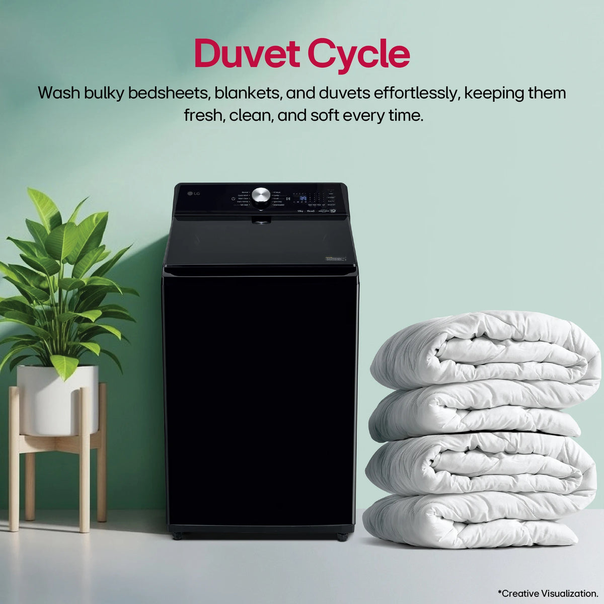 LG 11 kg Fully-Automatic Top Load Washing Machine with In-Built Heater (TX511SWO, Premium Black)