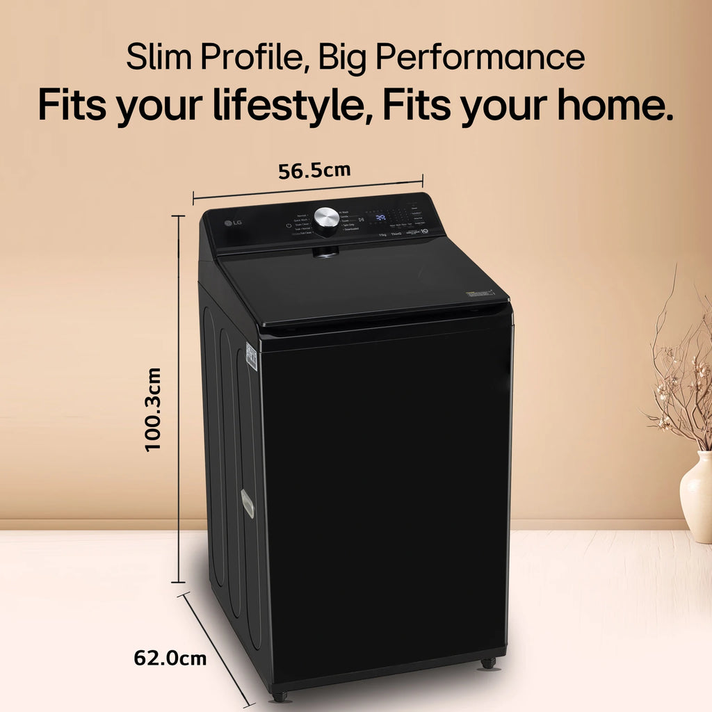 LG 11 kg Fully-Automatic Top Load Washing Machine with In-Built Heater (TX511SWO, Premium Black)