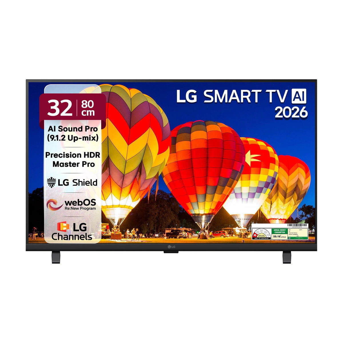 LG 81.28 cm (32 inch) HD LED Smart TV | webOS 26 | Alpha 5 AI Processor Gen9 | HDR10 Pro | 60Hz Refresh Rate | LG Sound Sync | Slim Design | Standard Remote (32LB650BPLA)
