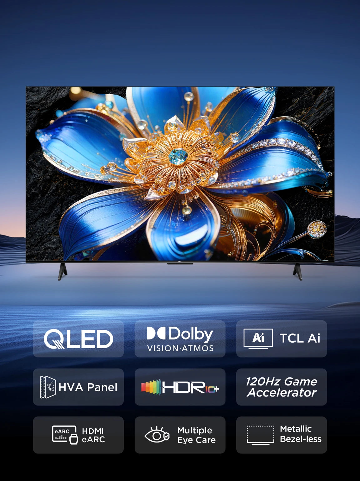 TCL T6D 163.83 cm (65 inch) QLED Ultra HD (4K) Smart Google TV 2026 Edition with HDR10+ Dolby Vision- Atmos 28W HVA Panel TCL AI Slim & Uni body Design (65T6D)