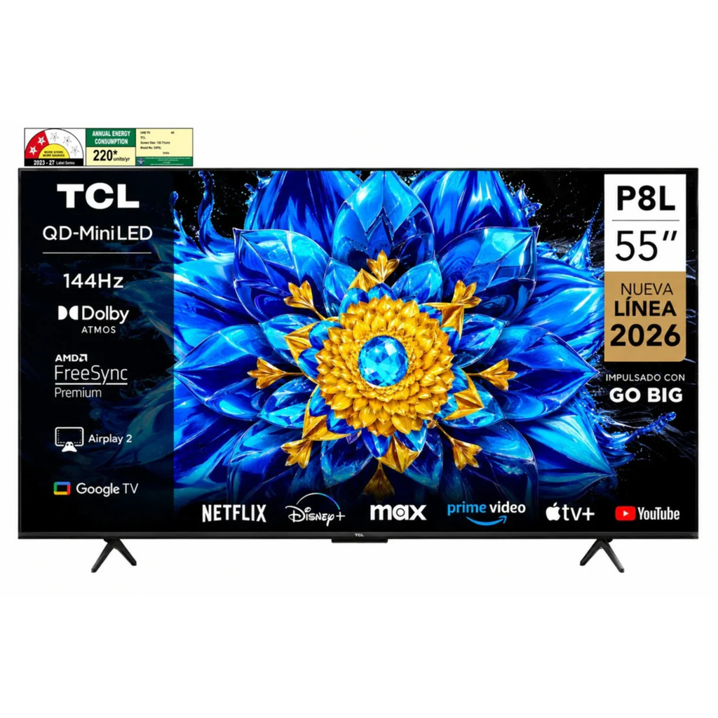 TCL 55 Inch 4K QLED Smart Google TV (55P8L)