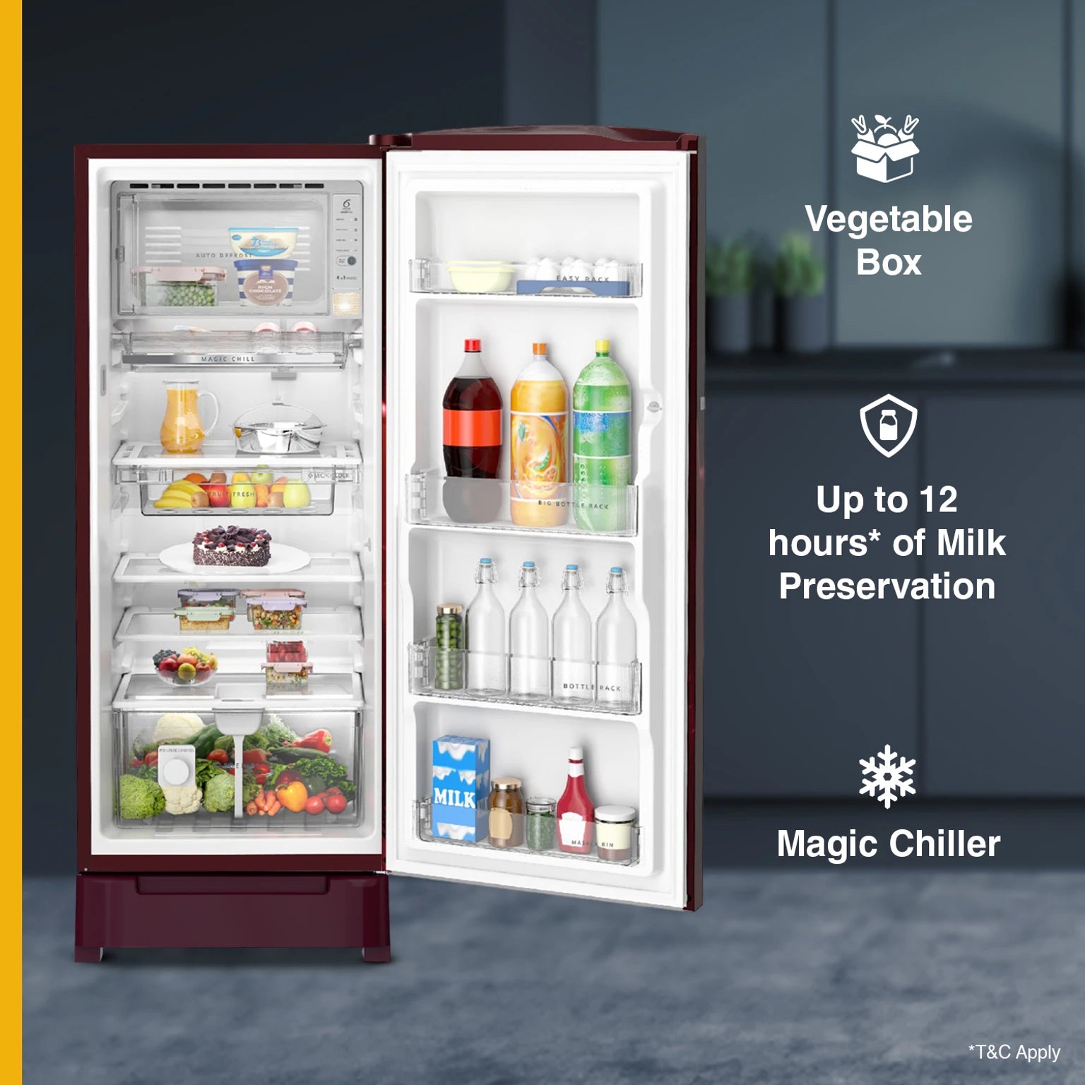 Whirlpool 236L 3 Star Direct Cool Single Door Refrigerator Wine Breeze with Base Drawer
