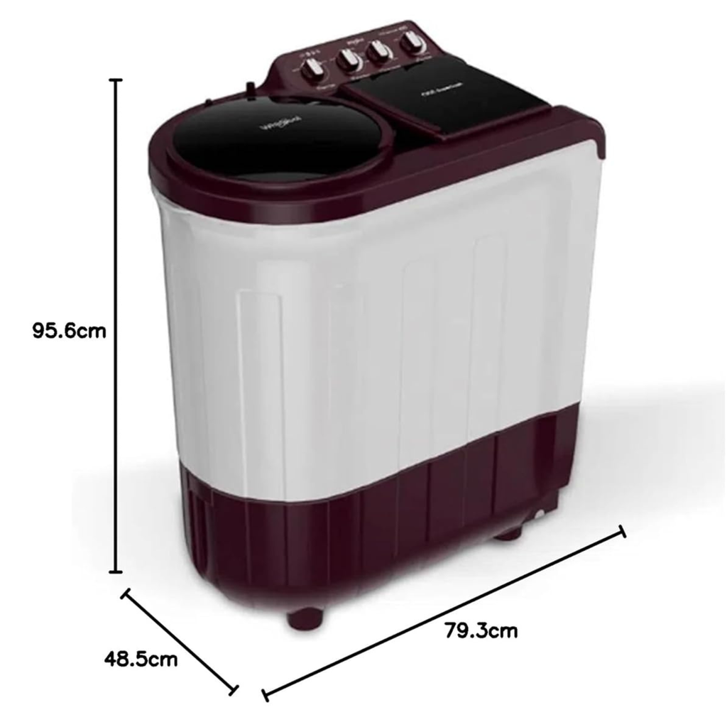 Whirlpool Ace 7.0 Super Soak 7 kg 5 Star Semi Automatic Washing Machine Wine Red - Kanha Electronics Amritsar