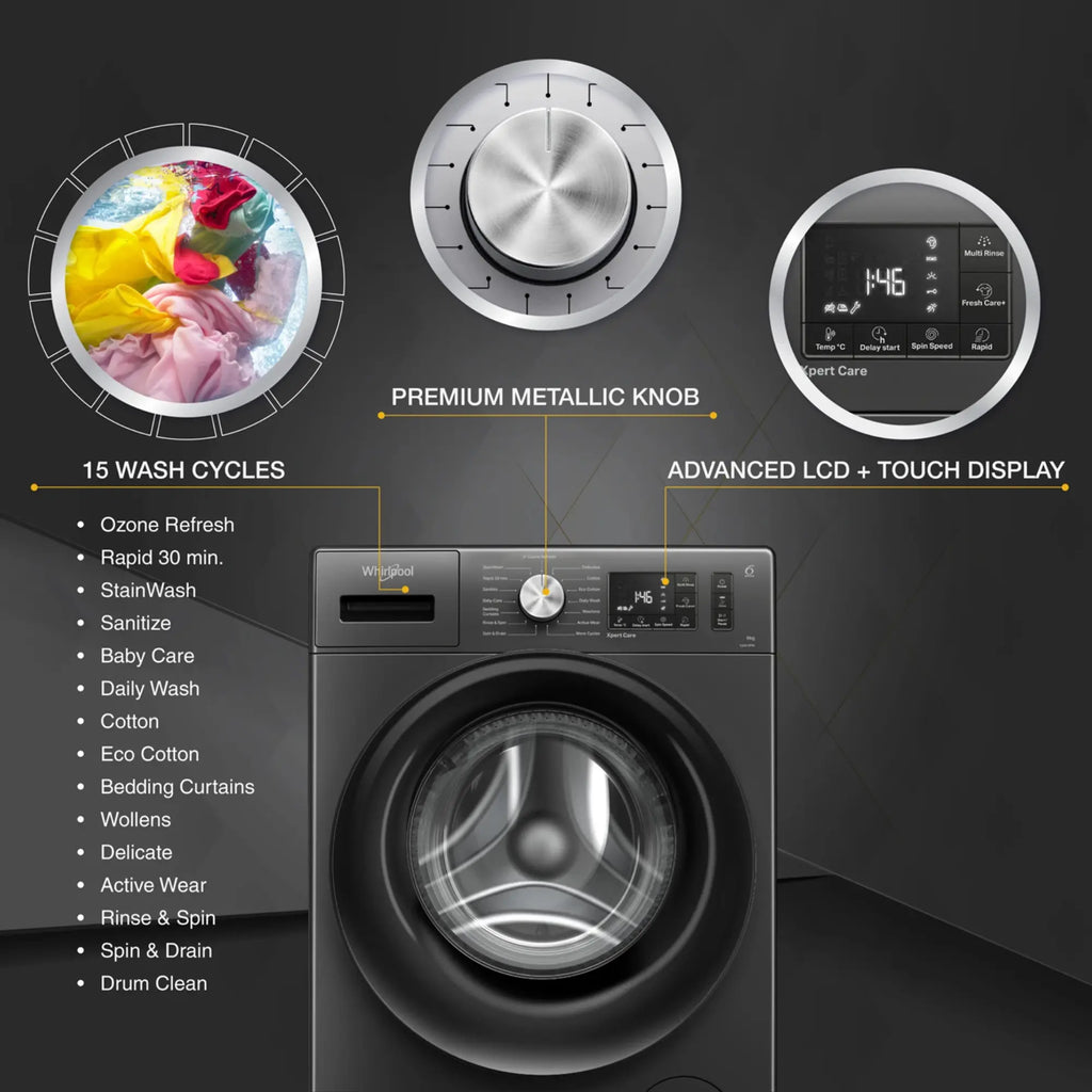 Whirlpool 9 Kg 5 Star Inverter Front Load Fully Automatic Washing Machine with Ozone Technology